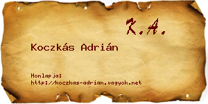 Koczkás Adrián névjegykártya
