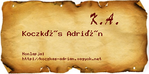 Koczkás Adrián névjegykártya