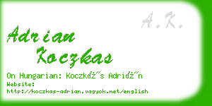 adrian koczkas business card